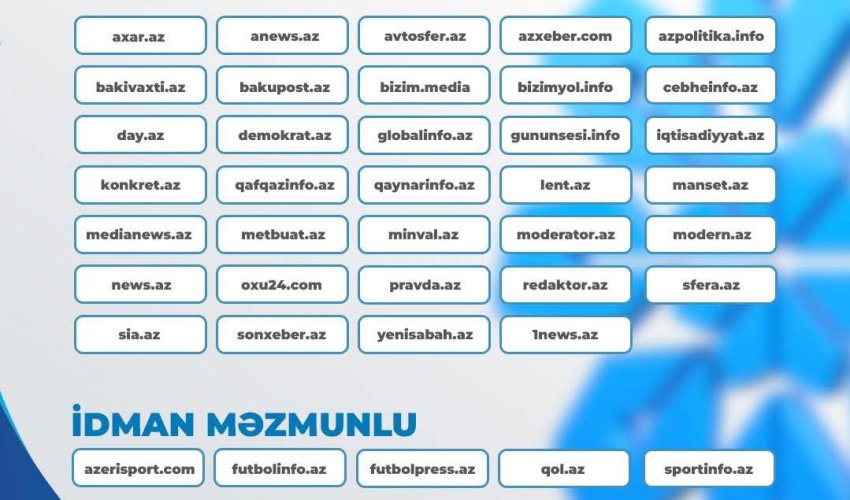 Onlayn və çap media subyektlərinə dəstək müsabiqəsinin nəticələri açıqlanıb