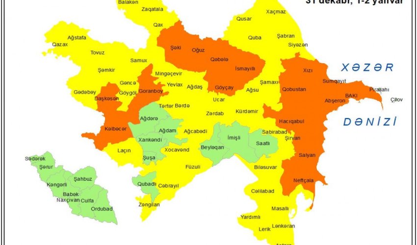 Küləkli hava şəraiti ilə bağlı sarı və narıncı xəbərdarlıq verilib