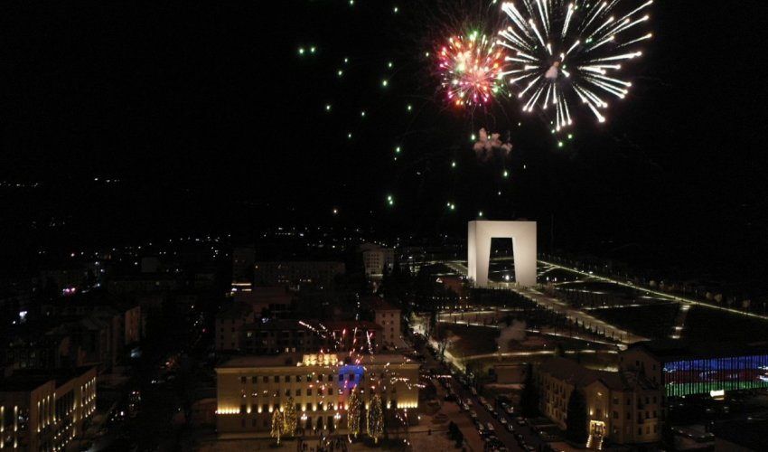 Xankəndidə bayram atəşfəşanlığı keçirilib