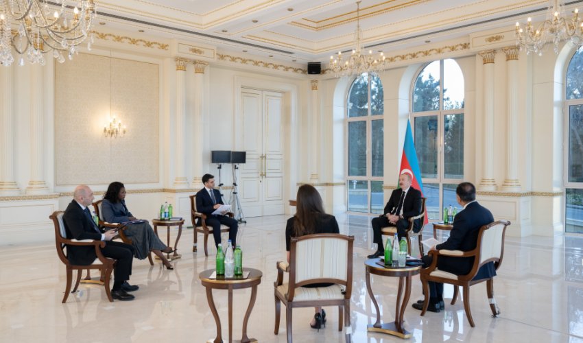 Интервью Ильхама Алиева местным телеканалам - <span style=