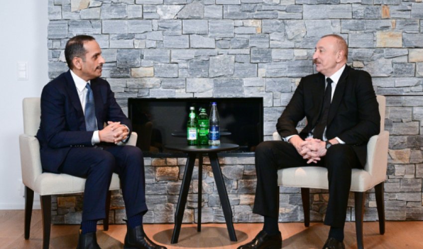 Prezident Davosda Qətərin Baş naziri və xarici işlər naziri ilə görüşüb