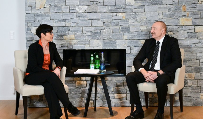 Ильхам Алиев встретился в Давосе с Мартой Кос