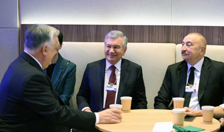 Встреча Алиева, Мирзиёева и Орбана