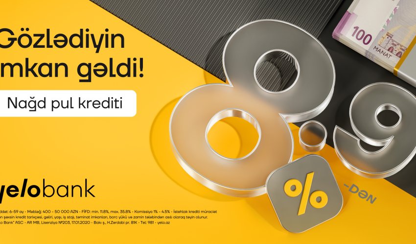 Loan rates at Yelo Bank now start from just 8.9%!