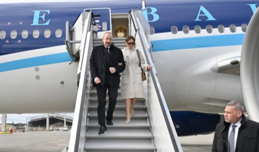 İlham Əliyev xanımı ilə birlikdə Almaniyaya səfər edib