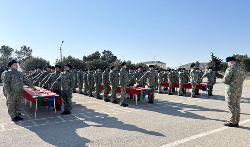 Azərbaycan Ordusunda andiçmə mərasimləri keçirilib - Video
