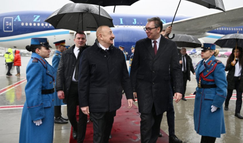 Prezidentin sosial şəbəkə hesablarında Serbiyaya səfərindən görüntülər paylaşılıb