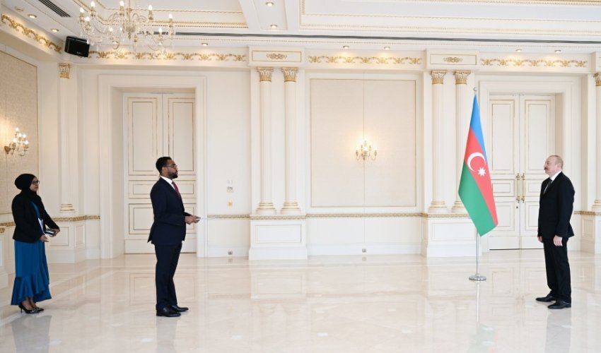 Azerbaijan&rsquo;s Aliyev receives new Somali ambassador
