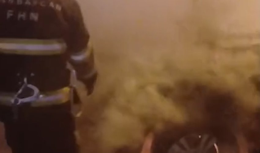 Bakıda avtomobil yanıb