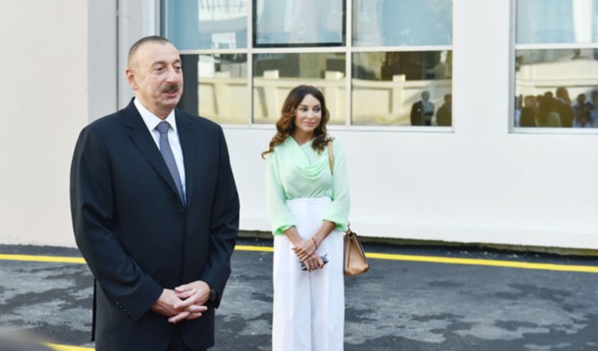 Президент Ильхам Алиев и первая леди Мехрибан Алиева совершили поездку в Джебраильский район