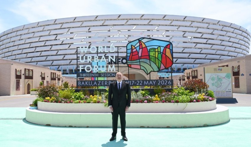 İlham Əliyev Bakı Olimpiya Stadionunun ərazisində WUF13 ilə bağlı görülən işlərlə tanış olub
