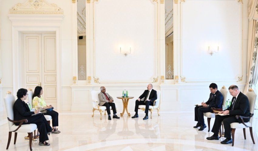 Prezident İlham Əliyev Mavriki Prezidenti ilə görüşüb