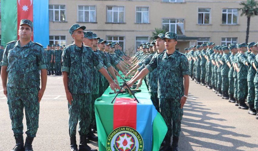 Gənc əsgərlərin andiçmə mərasimi keçirilib