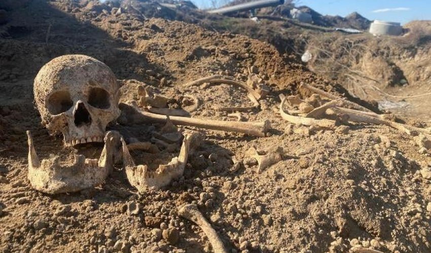 Ağdamda qazıntı zamanı insan skeletinə bənzər qalıqlar aşkarlanıb