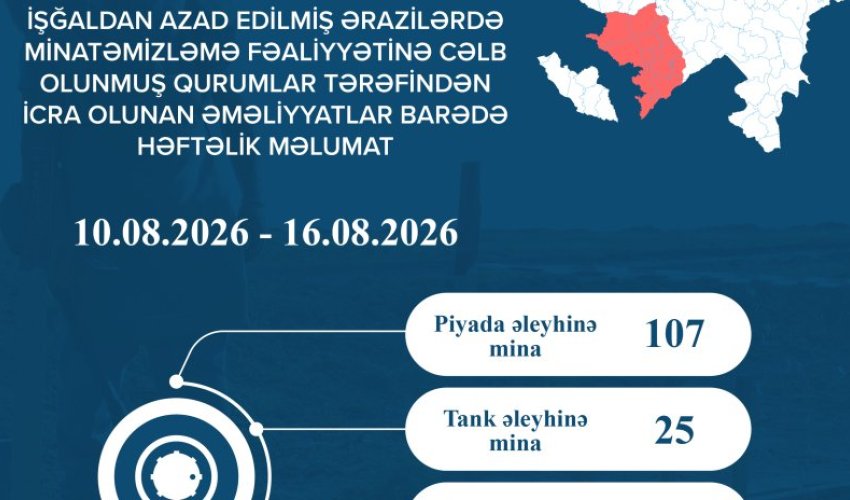 На освобожденных территориях за неделю обезврежено 746 мин и боеприпасов &mdash; ANAMA