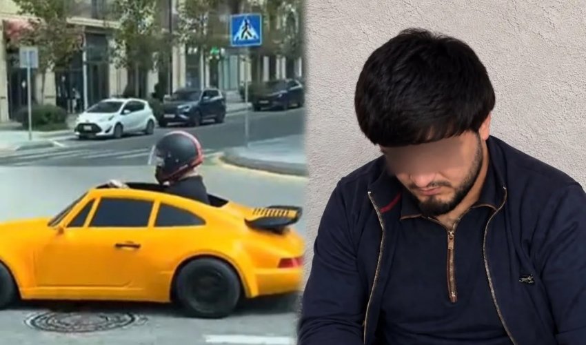 
Əsas yolda oyuncaq maşın sürən şəxs məsuliyyətə cəlb edilib