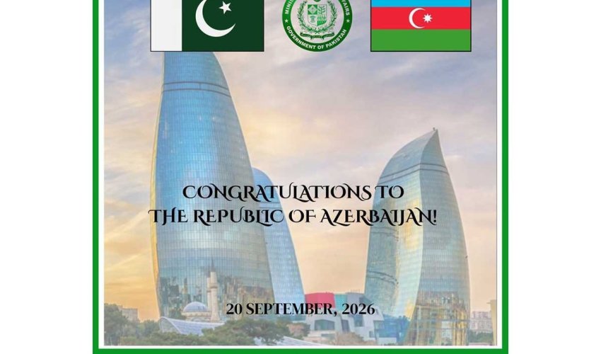 Pakistan XİN Azərbaycanın Dövlət Suverenliyi Gününü təbrik edib