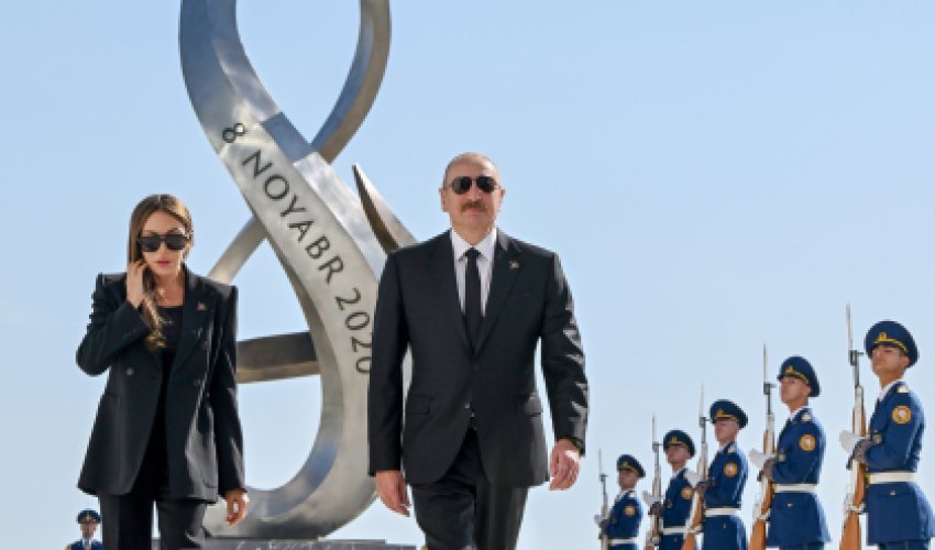 İlham Əliyev və Mehriban Əliyeva Zəfər parkını ziyarət ediblər