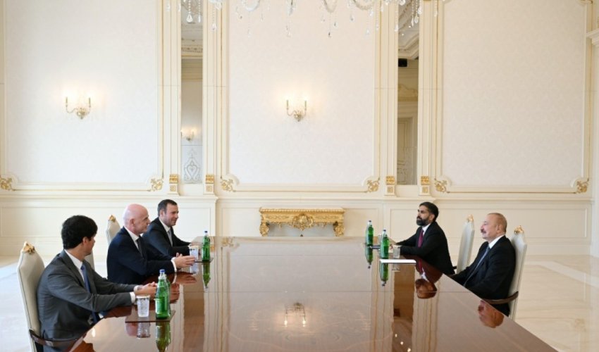 President Ilham Aliyev receives FIFA President Gianni Infantino