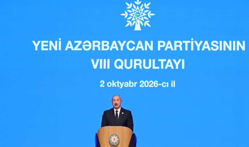 Bakıda YAP-ın VIII Qurultayı keçirilir - Prezident çıxış edir