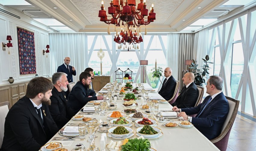 İlham Əliyev və Ramzan Kadırov birgə nahar ediblər