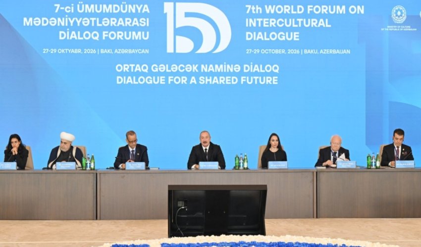 
Prezident İlham Əliyev VII Ümumdünya Mədəniyyətlərarası Dialoq Forumunun açılışında çıxış edib