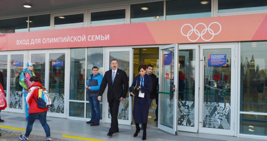 Prezident İlham Əliyev Soçidə konkisürmə oyunlarına baxıb FOTOLAR