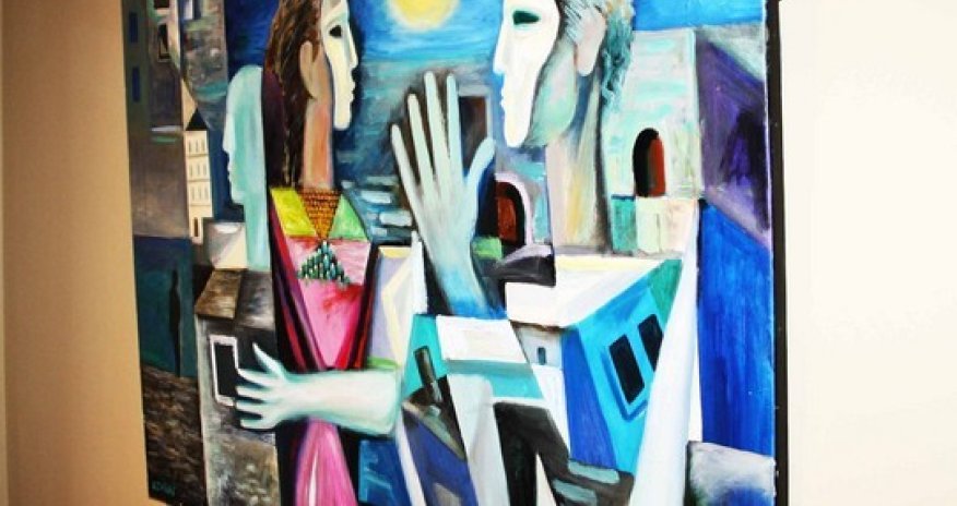 Асим Моллазаде на выставке Ашрафа Гейбата - ФОТО