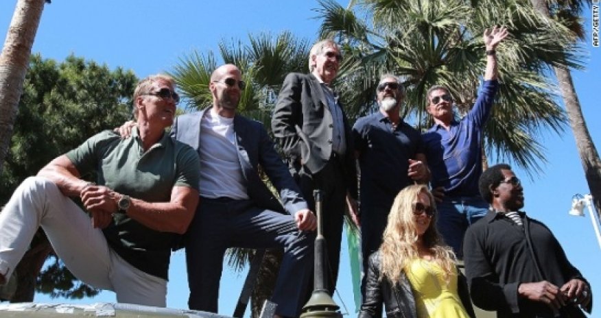 Action heroes invade Cannes on tanks