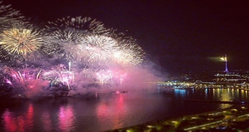 Spectacular firework display marks One Year To Go until Baku 2015