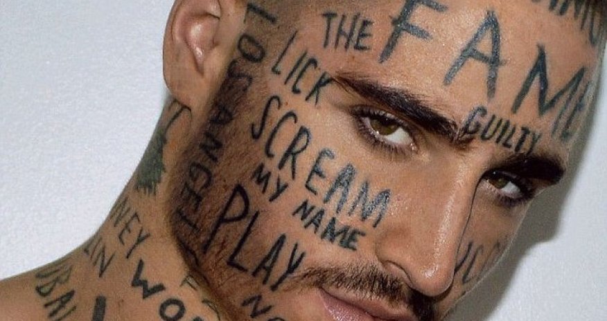 Model hopes word face tattoos will make him the most famous man - PHOTO+VIDEO
