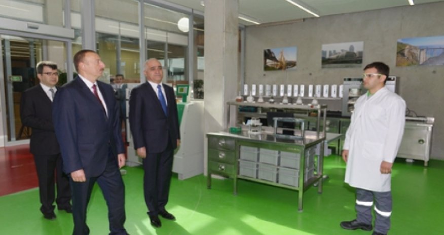 President Aliyev attends opening of cement plant