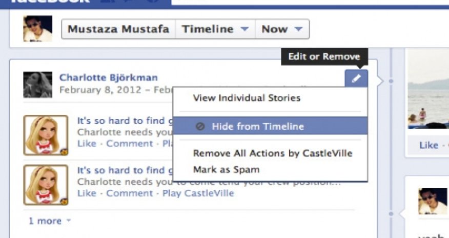The Facebook HIDE button