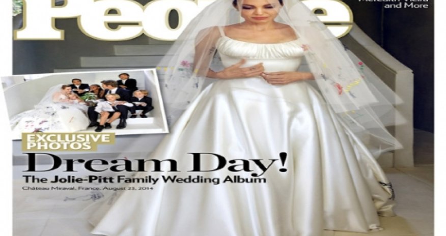Jolie's wedding dress revealed on the cover of People Magazine