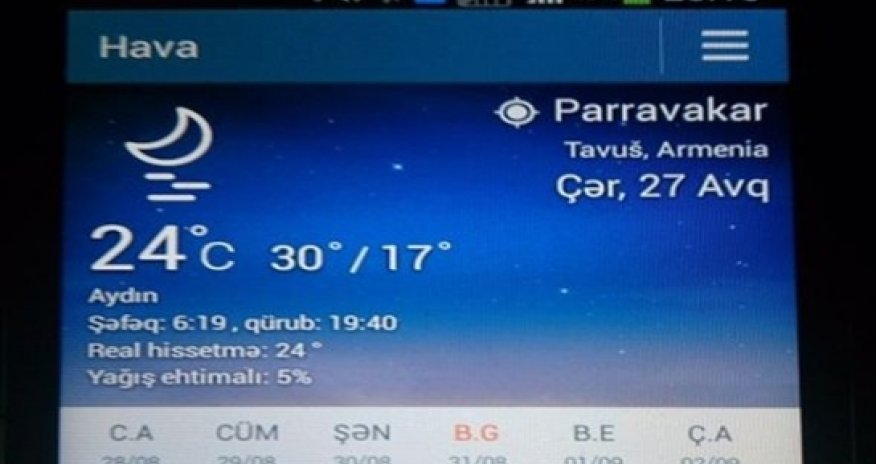 Mobil telefonda coğrafi-siyasi səhv: “Ağstafa, Ermənistan...”