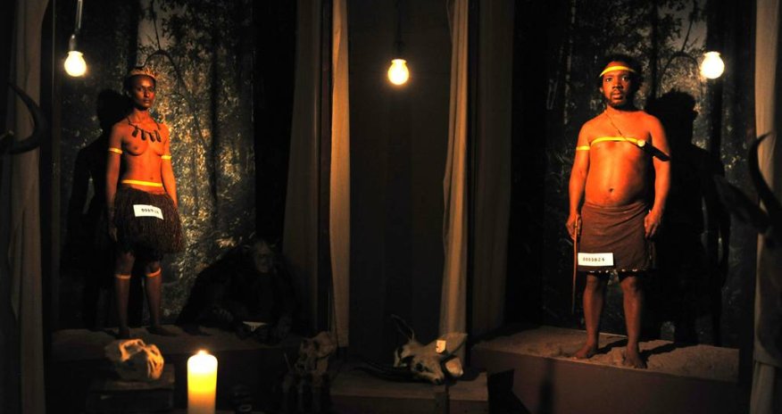 Protesters march against 'racist' Human Zoo art exhibition - PHOTO