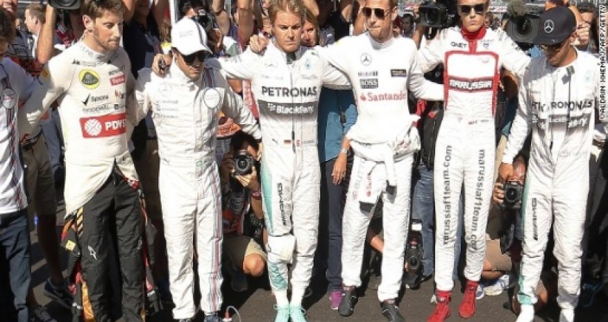 Historic win for Mercedes in Russia overshadowed by Bianchi tribute