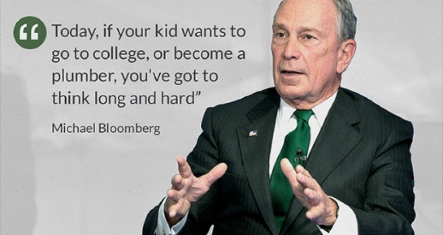 Billionaire Mike Bloomberg's advice: become a plumber
