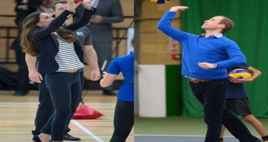 Prince William has none of Kate's volleyball skills