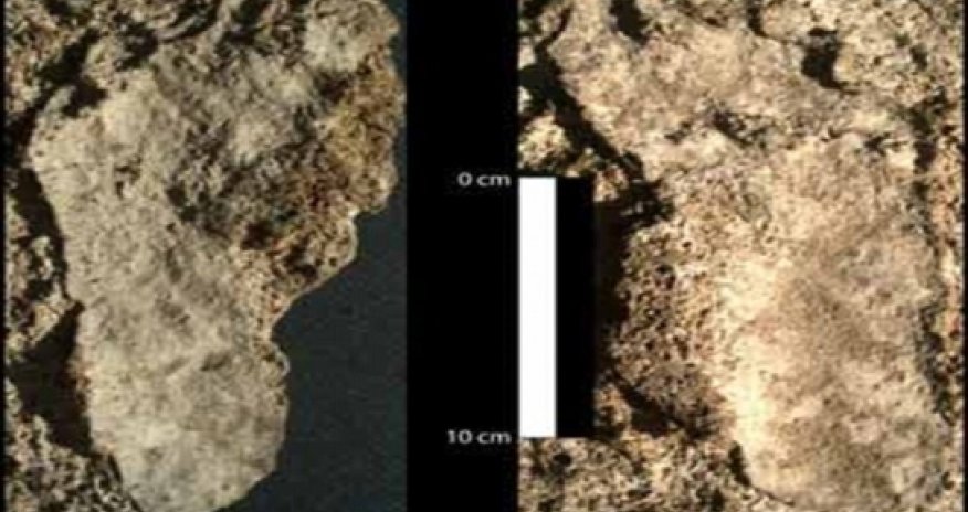 Single pair of 10,500-year-old hunter-gatherer prints found in a desert