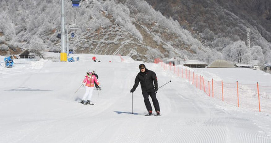 President Aliyev, First Lady Aliyeva in Qabala skiing resort - PHOTOS
