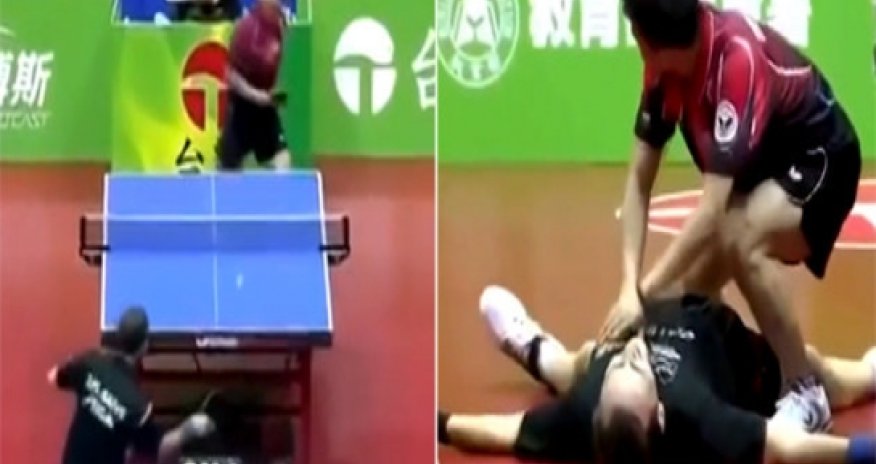 Surely the most hilarious and bizarre table tennis match ever