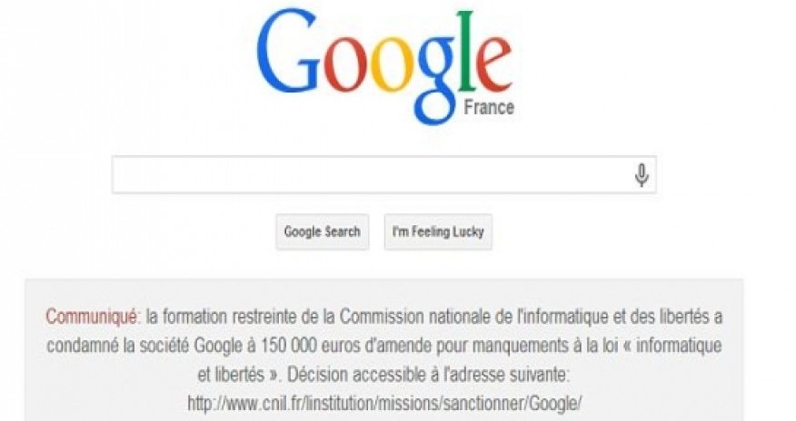Google forced to advertise £125,000 fine on its French homepage