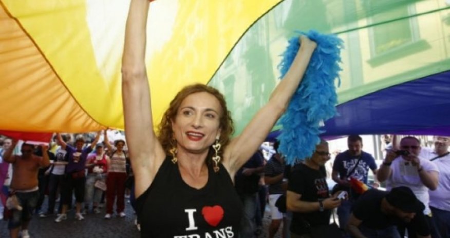 Italy's first transgender MP arrested in Sochi for carrying 'Gay is OK' rainbow flag