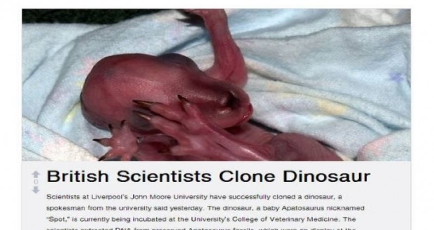 'British scientist clone dinosaur'