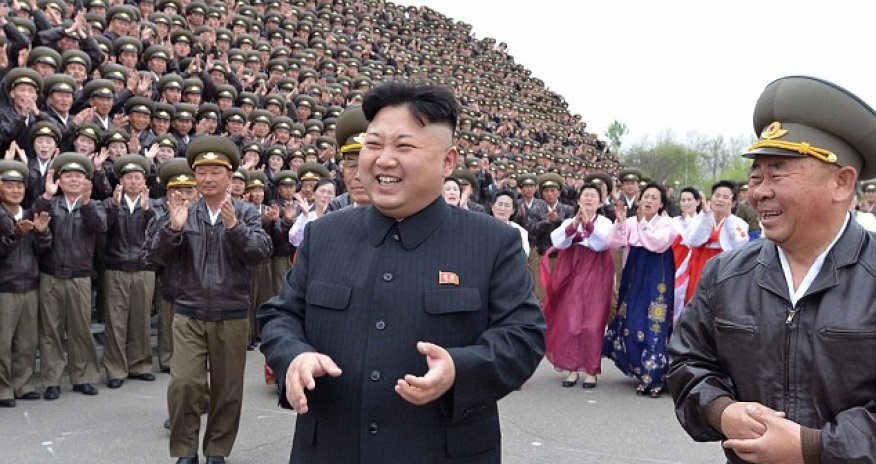 North Korean dictator is mobbed by troop of screaming female soldiers - PHOTO