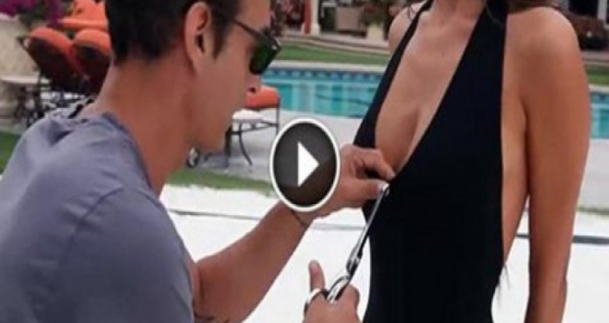 Guy Takes A Pair Of Scissors And Turns A Cheap Swimsuit Into ... - VIDEO