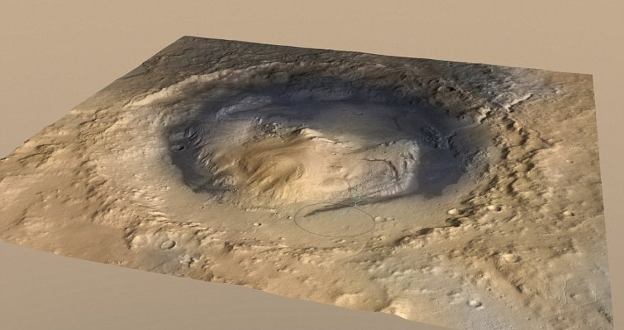 Curiosity rover finds crater