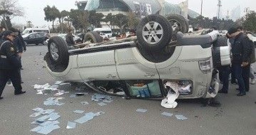 Sabiq deputatın avtomobili belə aşdı - VİDEO