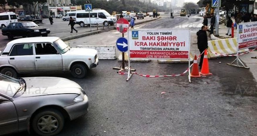 Sürücülərin nəzərinə: bu yol bağlandı - Fotolar